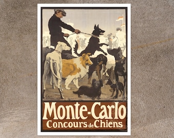 Jules Alexandre Grün "Monte-Carlo, Concours de Chiens" (c.1905) - Giclée Fine Art Print