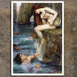 John William Waterhouse - "The Siren" (c. 1900) - Premium Reproduction Giclée Fine Art Print