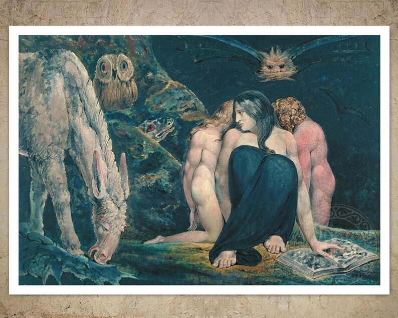 William Blake The Night of Enitharmon's Joy / Hecate c.1795 Premium Reproduction Giclée Fine Art Print image 1