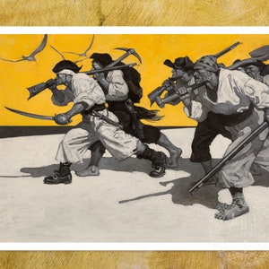 Vintage Book Illustration "Treasure Island" N.C Wyeth (c.1911) - Premium Reproduction Giclée Fine Art Print