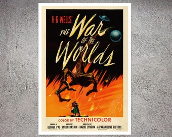 1953 年アメリカ SF 映画 レトロ アート HG ウェルズ 宇宙戦争 映画