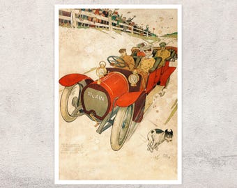 Tony Sarg "Pilain Automobiles Advertising Poster" (c.1907) - Giclée Fine Art Print