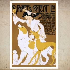 Vintage Advertising Poster "Spratt's Patent Ltd." Auguste Roubille (c.1909) - Premium Reproduction Giclée Fine Art Print