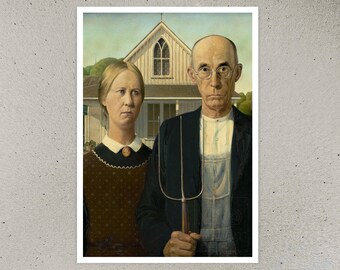 Grant Wood “American Gothic” (c.1930) - Giclée Fine Art Print