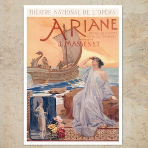 Albert Maignan "Ariane" Vintage Advertising Poster (c.1906) Jules Massenet Opera, Premium Reproduction Giclée Fine Art Print