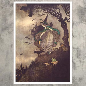 Vintage Book Illustration "The Little Witch" (c.1916) by Ida Rentoul Outhwaite - Giclée Fine Art Print