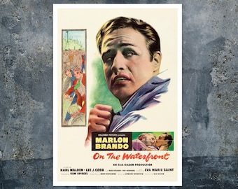 波止場 (1954) マーロン・ブランドのカルト映画ポスター復刻版 約18x12