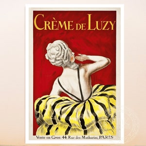 Vintage Advertising Poster "Crème De Luzy" by Leonetto Cappiello (c.1919) Premium Reproduction Giclée Fine Art Print