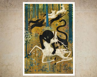 Robert W. Chanler "Leopard and Deer" (c.1912) - Giclée Fine Art Print