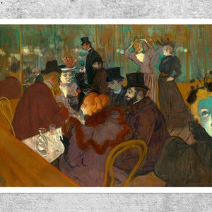 Henri de Toulouse-Lautrec "At the Moulin Rouge" (c.1892) - Art Nouveau, Belle Epoque - Premium Reproduction Giclée Fine Art Print