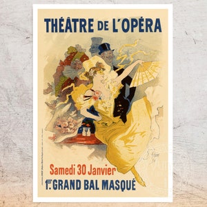 Vintage Advertising Poster "Theatre de L’Opera" by Jules Chéret (1896) - Premium Reproduction Giclée Fine Art Print