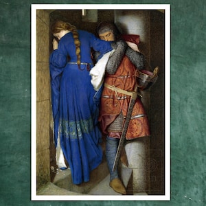 Frederic William Burton "Meeting on the Turret Stairs / Hellelil and Hildebrand" (1864) - Giclée Fine Art Print