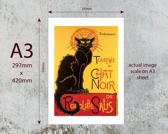 Théophile Steinlen Le Chat Noir C1896 Vintage Advertising Art Nouveau Art Deco Reproduction Giclée Fine Art Print Unframed