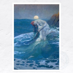Howard Pyle &quot;The Mermaid&quot; (c.1910) - Premium Reproduction Giclée Fine Art Print