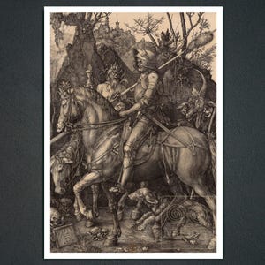 Albrecht Dürer "Knight, Death and The Devil" (c.1513) - Giclée Fine Art Print