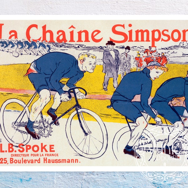Vintage Advertising Poster "La Chaine Simpson" by Henri de Toulouse-Lautrec (c1900) - Premium Reproduction Giclée Fine Art Print