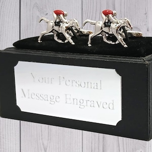 Racehorse Cufflinks Silver Cufflinks horse racing cufflinks sports cufflinks UK cufflink Ascot gift Mens Gift Cuff Link Wedding cufflinks