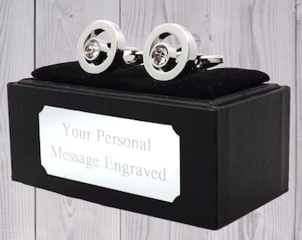 Gemelli in cristallo trasparente con un look diamante regalo da uomo in cristallo Swarovski di CUFFLINKS DIRECT regalo inciso regalo personalizzato regalo per lui e lei