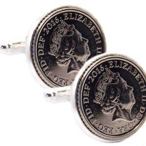 2016 - 5 Year Anniversary or Birthday Mens 5p Coin Cuff Links in Gift Box or Bag by CUFFLINKS DIRECT