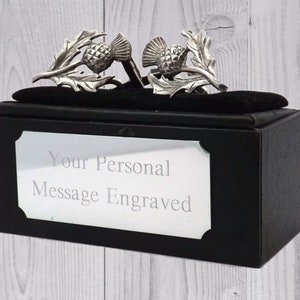 Scottish Thistle gift cufflinks in Pewter Mens Gift cuff links by CUFFLINKS DIRECT Scotland, Scottish Pewter gift Mens Gift Cuff Link
