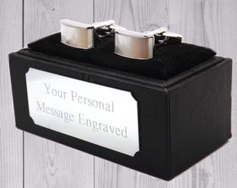 Gemelli regalo da uomo in madreperla bianca di CUFFLINKS DIRECT Gemelli rettangolari Regalo per il 30° anniversario Natale Regalo personalizzato con incisione