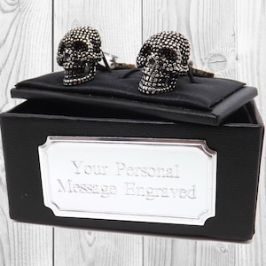 Schädel Manschettenknöpfe Mens Gothic Hochzeitsgeschenk Manschettenknöpfe von CUFFLINKS DIRECT Jubiläumsgeschenk Weihnachtsgeschenk