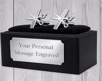 Parrucchiere stilista barbiere negozio di barbiere Regalo Gemelli di CUFFLINKS DIRECT Regalo inciso regalo personalizzato regalo per lui regalo per lei