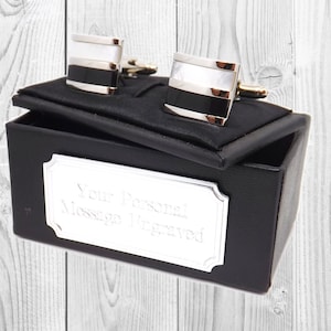 Mother of Pearl Cufflinks Onyx Cufflinks Shell Wedding Gift Cuff links by CUFFLINKS DIRECT Anniversary Christmas Personalised engraved box