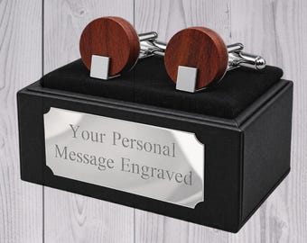 Gemelli in legno per il 5° anniversario di matrimonio, regalo per uomo, di CUFFLINKS DIRECT, gemelli per anniversario, Natale, regalo personalizzato con incisione