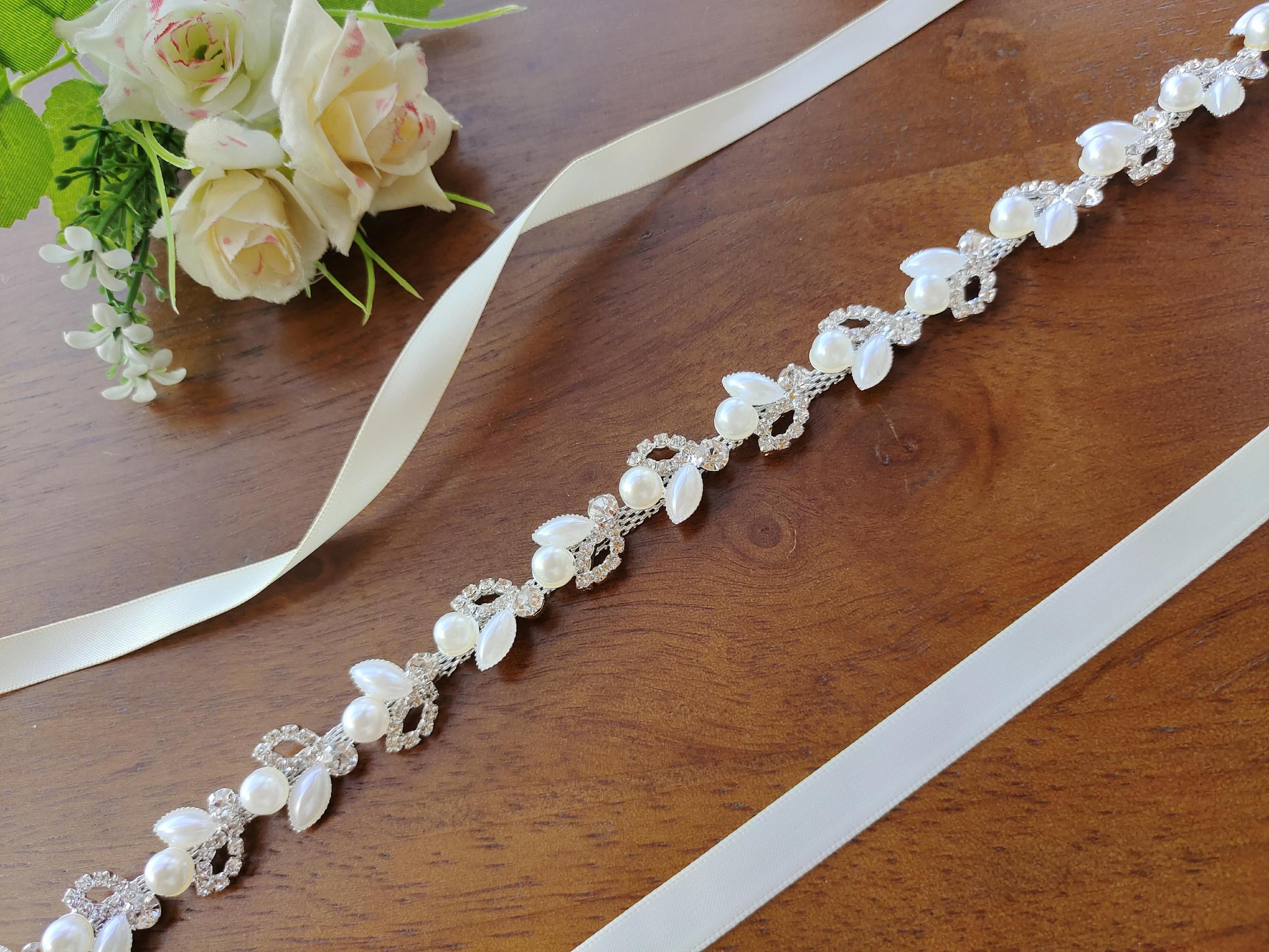 bridesmaid belts for dresses Womens belt Crystal Wedding Belts Satin Rhinestone Wedding Dress Belt Wedding Accessories Bridal Ribbon Sash Belt Dark green