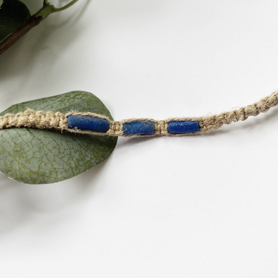 Beaded hemp best sale necklace