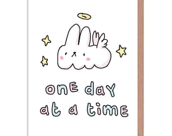 Tarjeta de felicitación One Day At A Time - Ilustración de @Stinkykatie