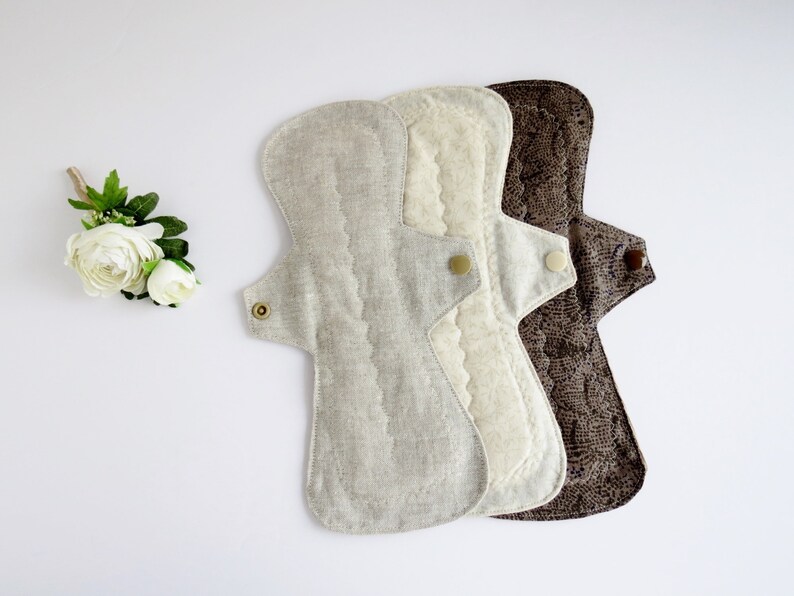 10.5 ORGANIC Flax Linen Cloth Sanitary Pad Etsy