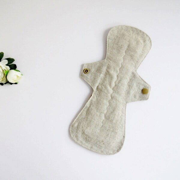 10.5" ORGANIC Flax Linen Cloth Sanitary Pad