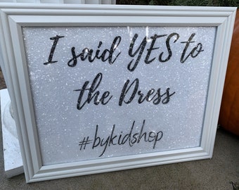 Yes to the Dress Bride Wedding Diamond Dusted Framed Photo