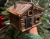 Gnome or Fairy House, Garden Miniatures, Log Cabin A-Frame House, Farm House Crafts for Kids