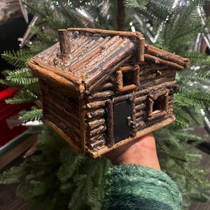 Gnome or Fairy House, Garden Miniatures, Log Cabin A-Frame House, Farm House Crafts for Kids