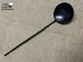 Forged Iron Egg Spoon with Hammered Finish Bowl and Wood Finish Handle 