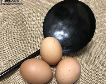 Hand Forged Egg Spoon with a Hammer Finish Bowl