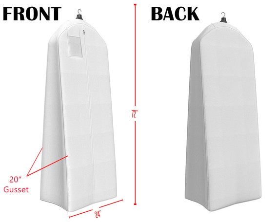 Purple 72 x 24 for Long Puffy Gowns Gusseted Wedding Dress Garment Bag 20 Gusset