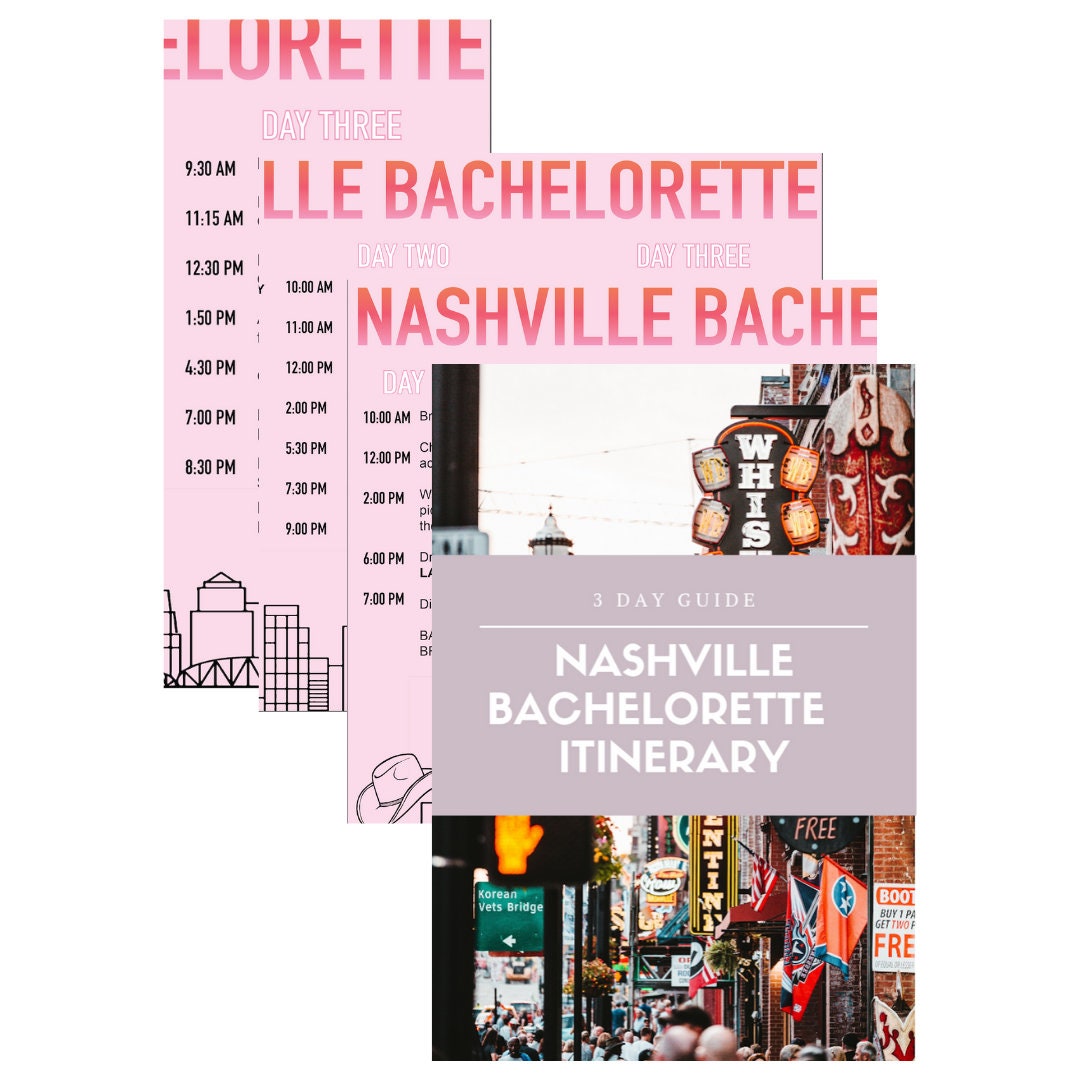 Nashville Bachelorette Girls Weekend Getaway Itinerary Travel - Etsy