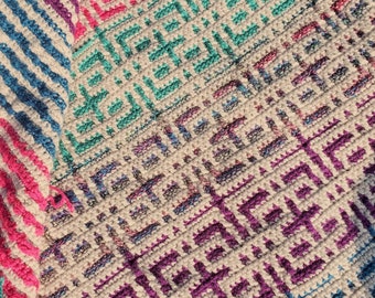 Cuarto Mosaic Virkade Babyplädmönster
