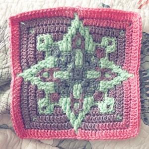 NIEVE / NIEVE Mosaic Crochet Square / Crochet Snowflake / Snow Mosaic Square