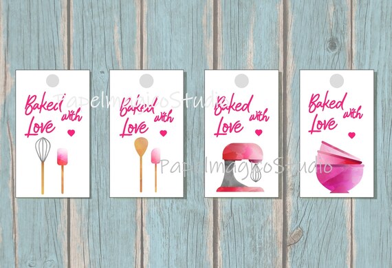 Baked With Love Tags Printable Baker Product Tag Ready to - Etsy