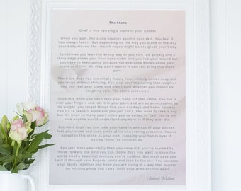 The Stone Poem, Loss Poem, Keepsake, Loss Print, Loss of a loved one, wall print, Grief Quote, in sympathy gift, in memory