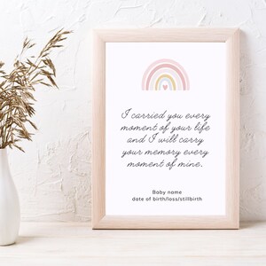 Digital print Personalized Miscarriage keepsake, stillborn memory print, miscarriage gift, pregnancy loss keepsake miscarriage sympathy gift