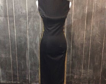 Vintage Alfred Shaheen black maxi dress