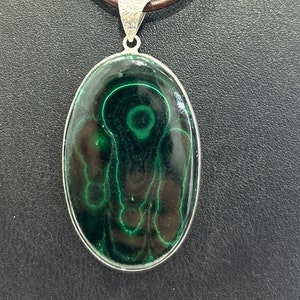 Natural Malachite 925 Sterling Silver Plated pendant, big size Malachite Pendant For Her,Wedding Pendant,Engagement Pendant,Vintage Pendant