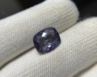 Iolite naturale a taglio cuscino, gemma a scacchiera, pietra naturale al 100%, pietra portafortuna di settembre, dimensioni 13x10,8 mm, perfetta per gioielli, 4,71 ct