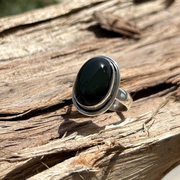 Rainbow Obsidian Ring, 925 Sterling Silver ring, ring for women, Gemstone ring, handmade ring, 925 silverring, Evil protection ring,Obsidian